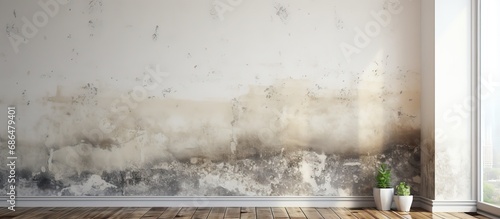 Wall damage caused by a leaky roof resulting in mold photo