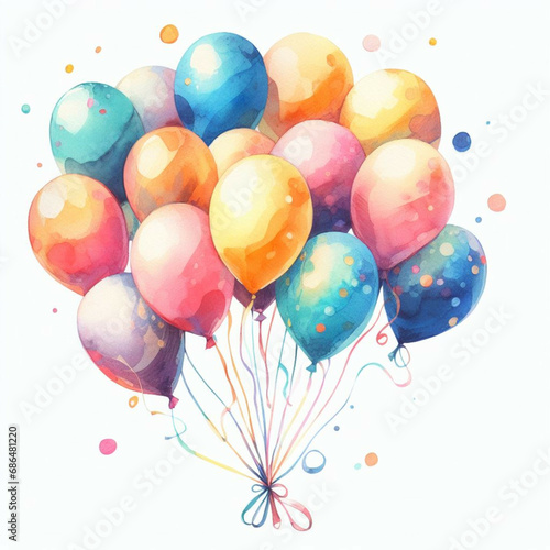  Vibrant Celebration  Colorful Balloons Isolated on Transparent Background AI image 