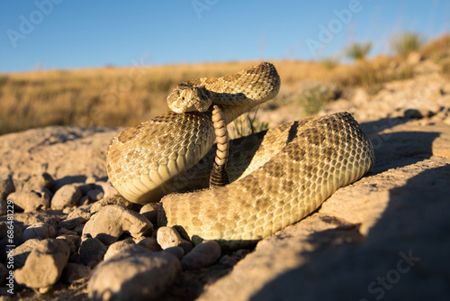 Colorado Prairie Rattlesnake curled up in sun © Matt Kaminski