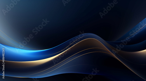 dark blue and gold wave Technology digital Waves background banner background concept. beautiful abstract wave technology background with blue light digital effect corporate.
