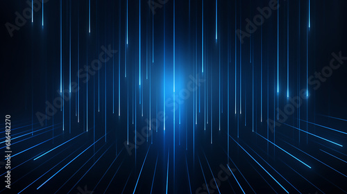 abstract dark blue background with glow blue light lines. © Nenone