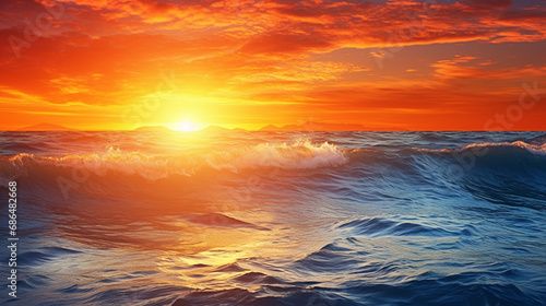 sunset over the sea HD 8K wallpaper Stock Photographic Image  © AA