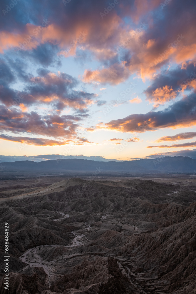 Fonts Point Sunset at Anza Borrego State Park