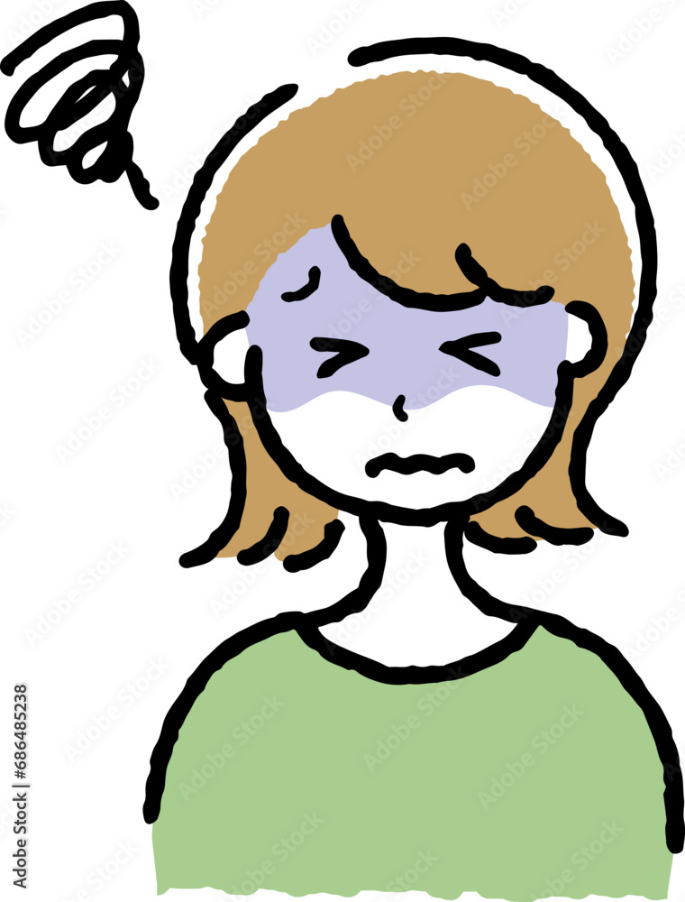 風邪をひいている女性 風邪をひいている女性