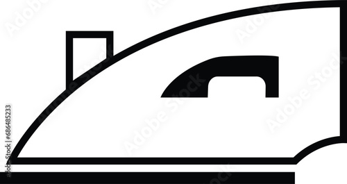 Iron line icon. Home appliance, Steam generator iron with editable stock. Simple flat vector illustration for web site or mobile app. Laundry item symbol isolated on transparent background.