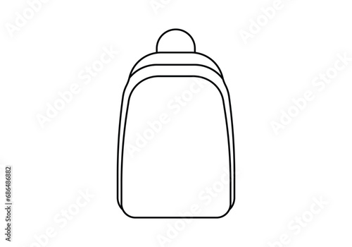 school bag line icon concept