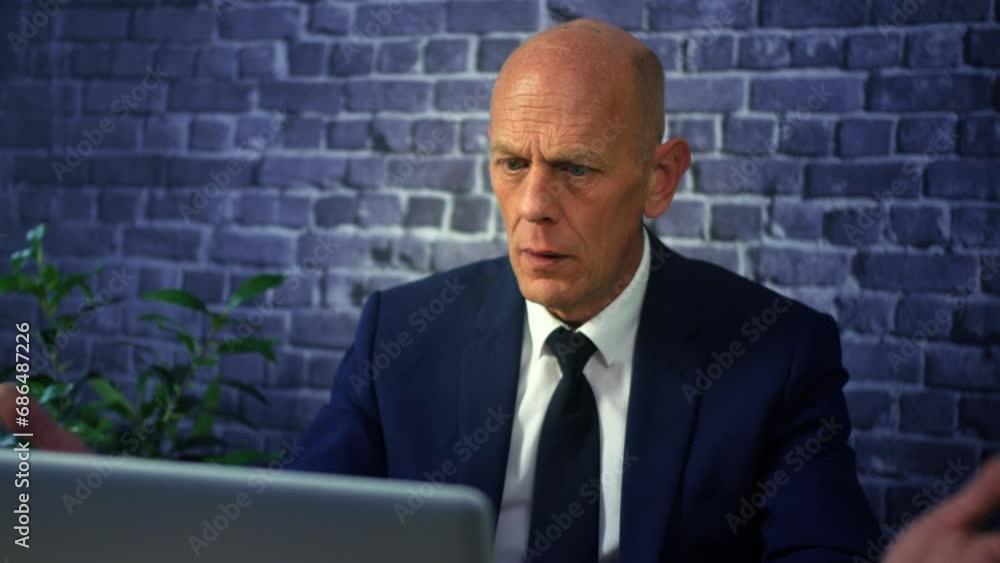 Business man using laptop unhappy disappointed losing and sad Business man using laptop unhappy disappointed losing and sad