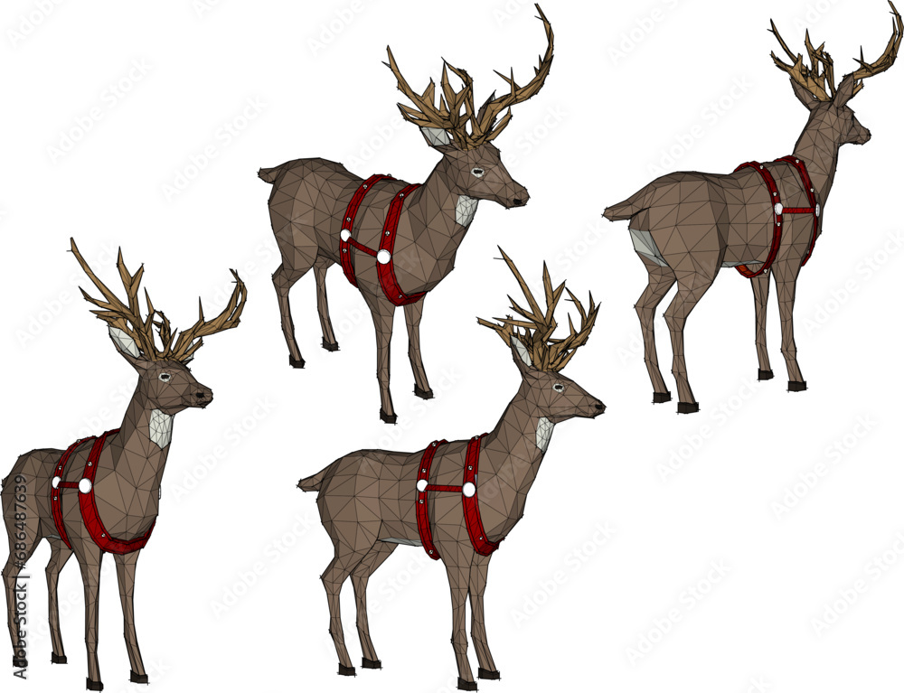 Naklejka premium vector sketch illustration of snow deer animal design on Christmas day