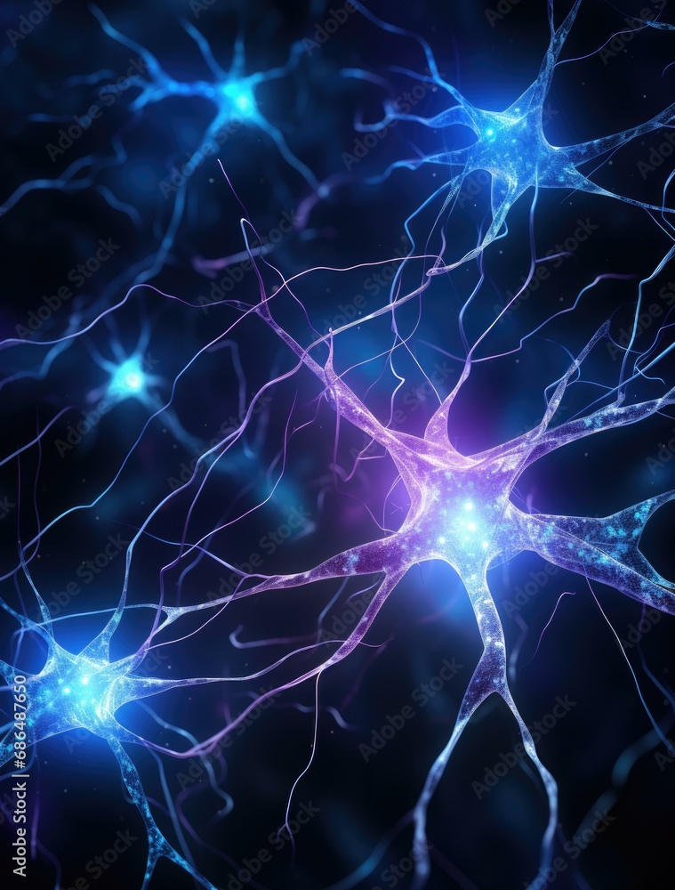 Neurons in the brain. Generative AI. Neurons in the brain. Generative AI.