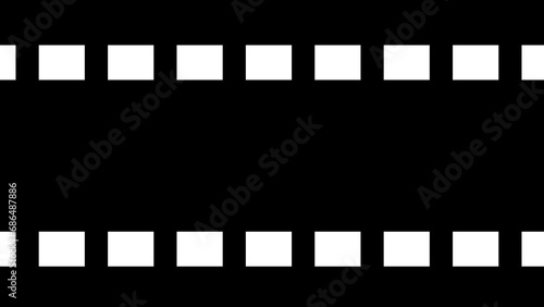 Film reel show reel-moving animation on a simple background. Movie reel cinema style moving block motion graphic. Film rolling effect.
