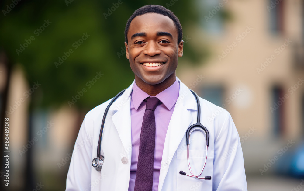happy smiling Doctor in an outdoor environment happy smiling Doctor in an outdoor environment