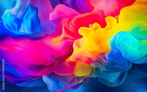 Vibrant neon colorful liquid background