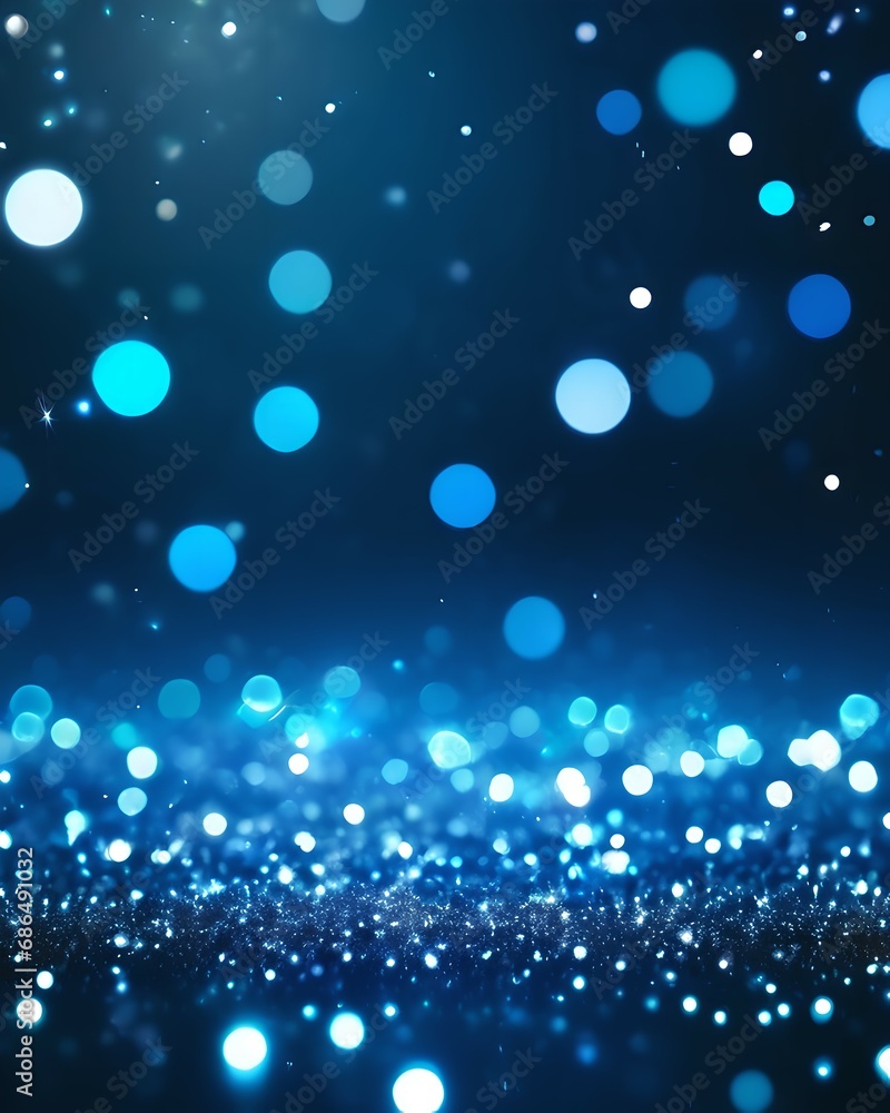 Beautiful abstract blue background with bokeh