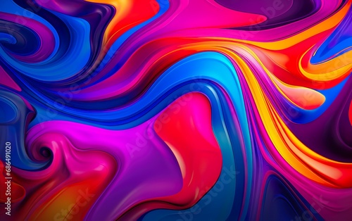Vibrant neon colorful liquid background