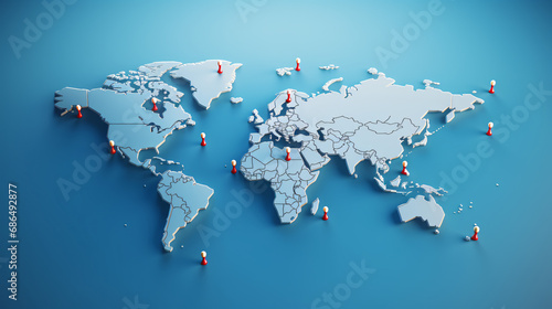World map with Location marking pin