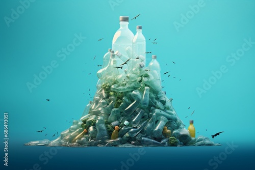 3d graphic poster design for plastic waste and pollution