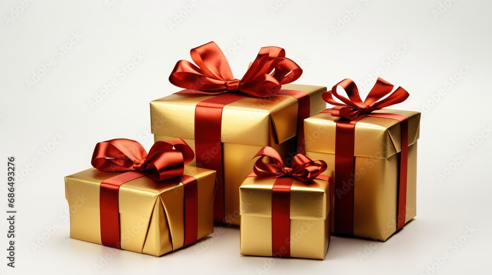 Obraz premium Christmas Gifts Isolated on the White Background 