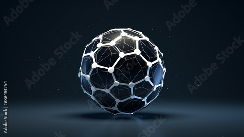 Low poly wireframe football