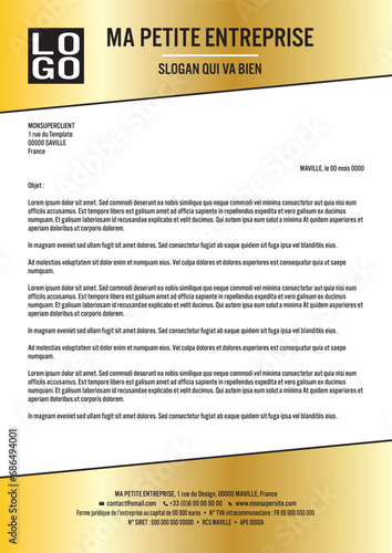 Papier en-tête / Courrier A4 pour entreprise avec mentions obligatoires