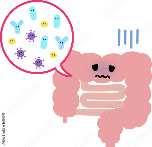 腸内細菌の種類が少ない腸のキャラクター