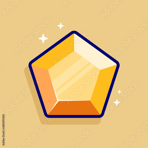 vector yellow diamond pentagon shape illustration icon