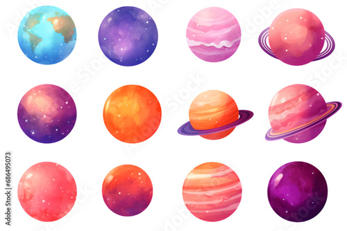 planets Set. generative ai.