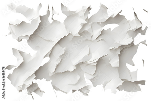 ripped paper pieces isolated on transparent background isolated on white background. generative ai.