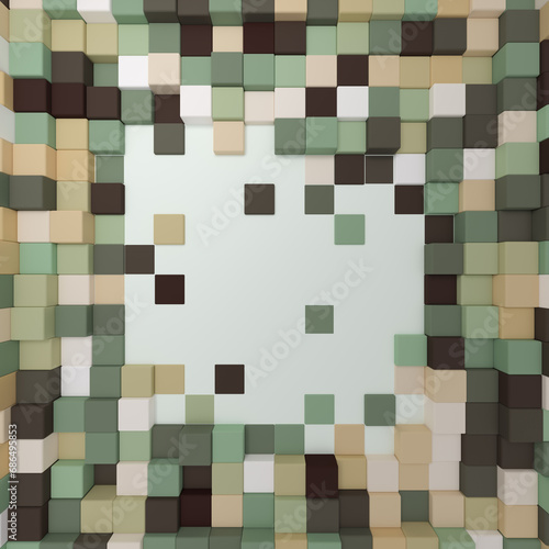 Irregular raised cube