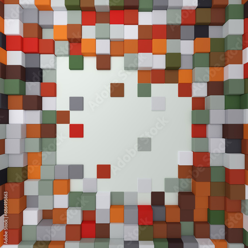 Irregular raised cube