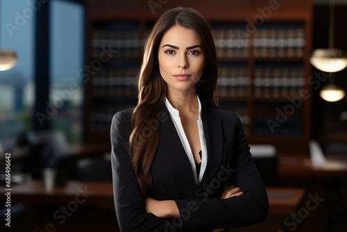 Professional female lawyer standing in the office, Stock photography