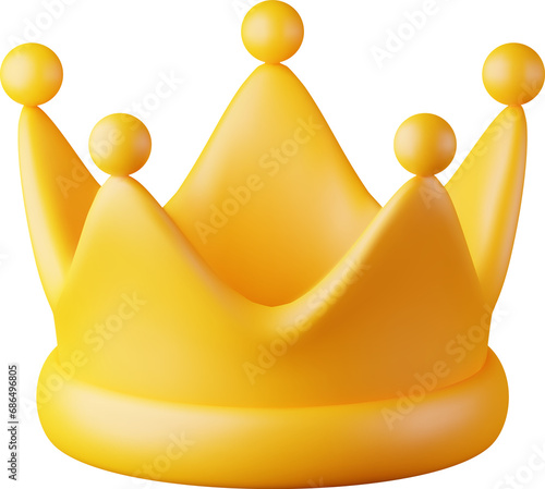 3D Gold Crown Icon