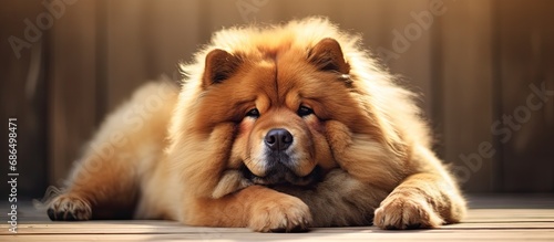 Chow chow dog in a stunning and relaxed photo. photo