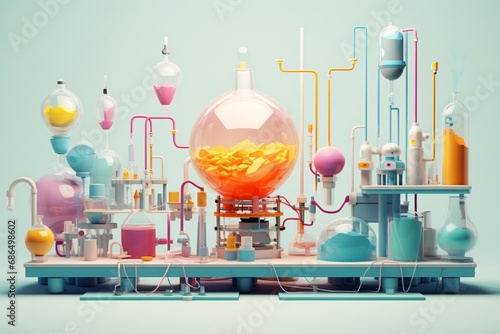 Cartoon illustration of science laboratory