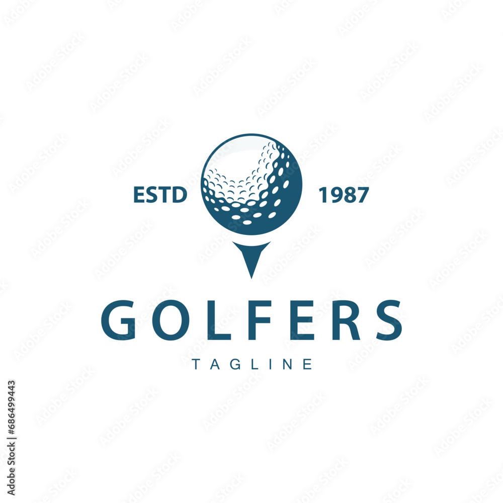 Golf Logo Vector Sport Golf Tournament Champion Club Design Stick And Ball, Template Illustration Golf Logo Vector Sport Golf Tournament Champion Club Design Stick And Ball, Template Illustration