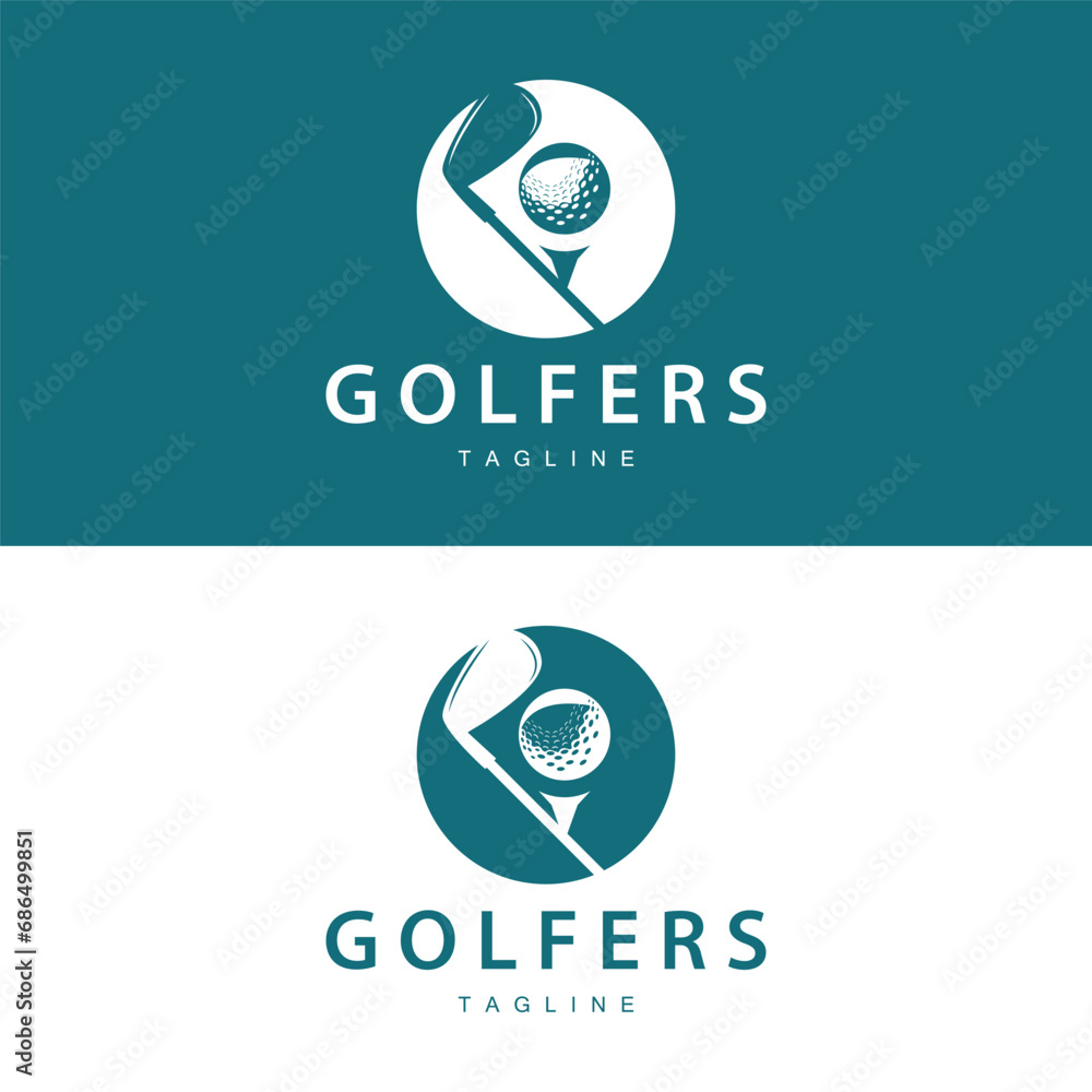Golf Logo Vector Sport Golf Tournament Champion Club Design Stick And Ball, Template Illustration Golf Logo Vector Sport Golf Tournament Champion Club Design Stick And Ball, Template Illustration