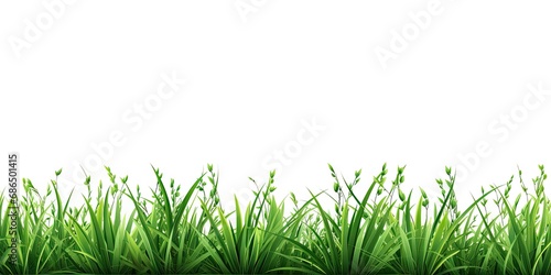 Lush greenery. Vibrant grass and nature bounty in summer garden. Nature canvas. Close up of healthy in fresh field. Botanical harmony. Beautiful white flowers adorning green summer meadow