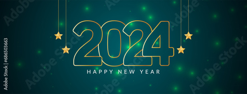 Happy new year 2024 elegant creative banner design