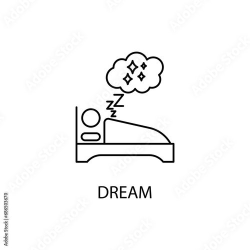 dream concept line icon. Simple element illustration. dream concept outline symbol design.