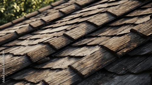 Detail of a summertime roof on a house