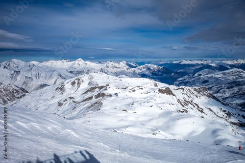 Ski slopes and mountains of Les Menuires in the french alps © daboost
