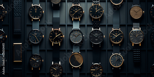 high-end watches neatly arranged photo