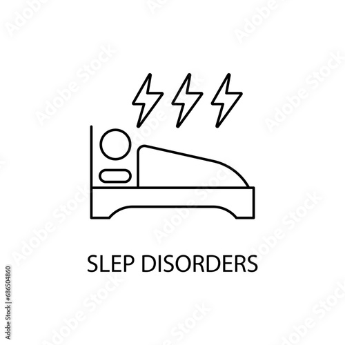 Sleep disorder concept line icon. Simple element illustration. Sleep disorder concept outline symbol design.