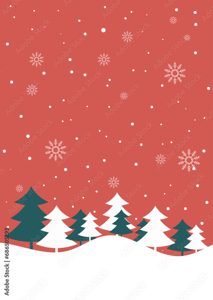 Minimal christmas card background design