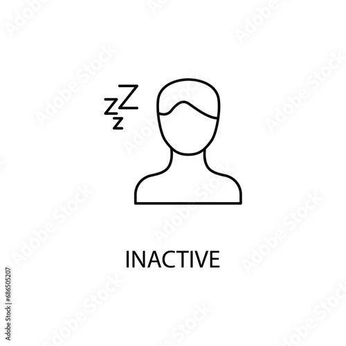 Inactive concept line icon. Simple element illustration. Inactive concept outline symbol design.