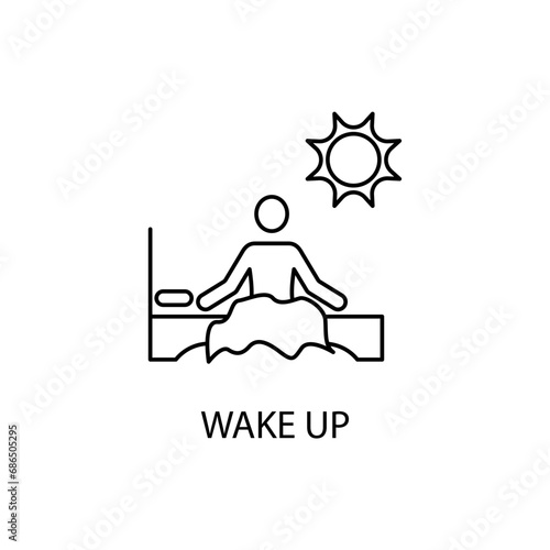 wake up concept line icon. Simple element illustration. wake up concept outline symbol design.