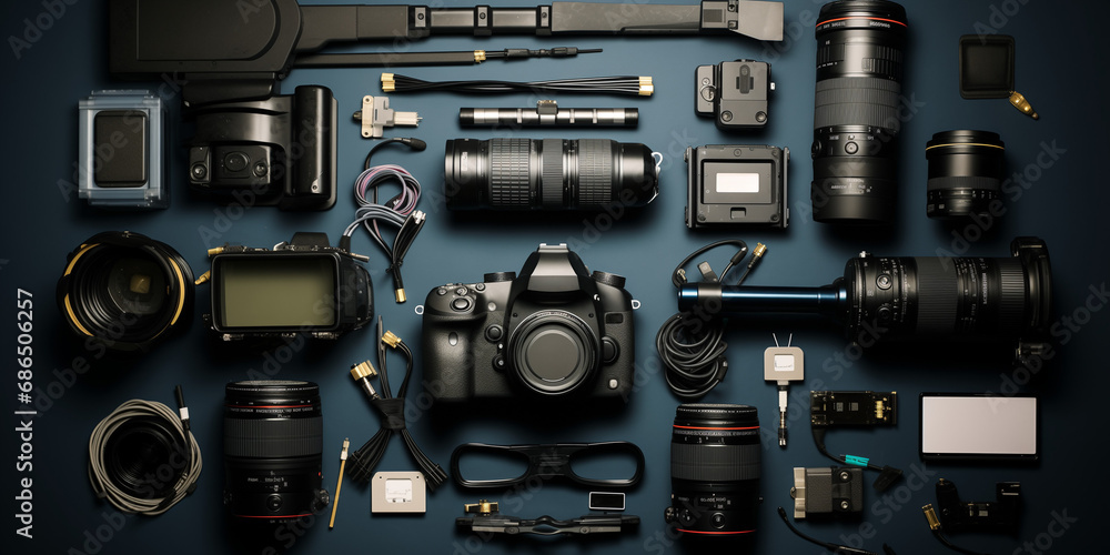DSLR camera set concept DSLR camera set concept