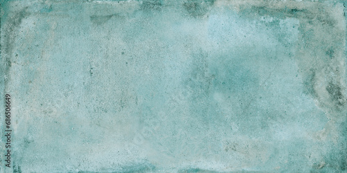 blue background, aqua green old painted exterior wall background texture, rustic marble design decorative tiles. photo