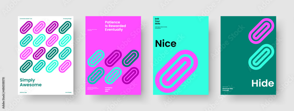 Obraz premium Geometric Business Presentation Template. Isolated Banner Design. Creative Brochure Layout. Background. Flyer. Poster. Book Cover. Report. Leaflet. Advertising. Handbill. Notebook. Catalog. Magazine