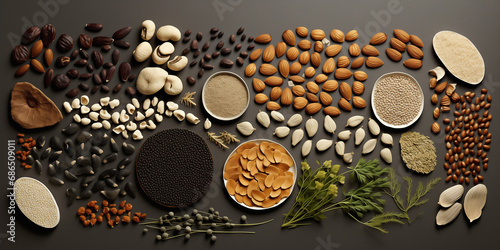 seeds and nuts  set concept photo