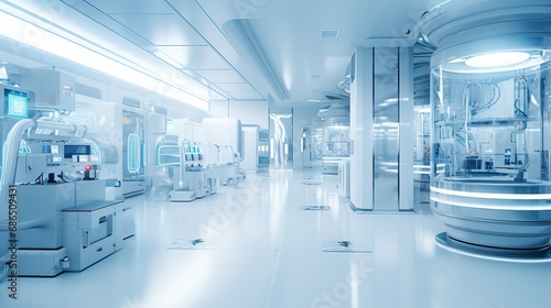 advanced industrial pharmaceutical clean room design for large-scale chemical production in sterile conditions - controlled environment concept photo